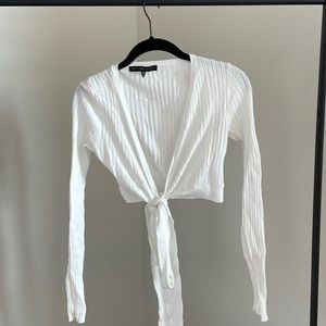 WHBM Ribbed Cropped Cardigan/ Crop Top